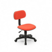 Hodedah Armless, Low-Back, Adjustable Height, Swiveling Task Chair with Padded Back and Seat in Red