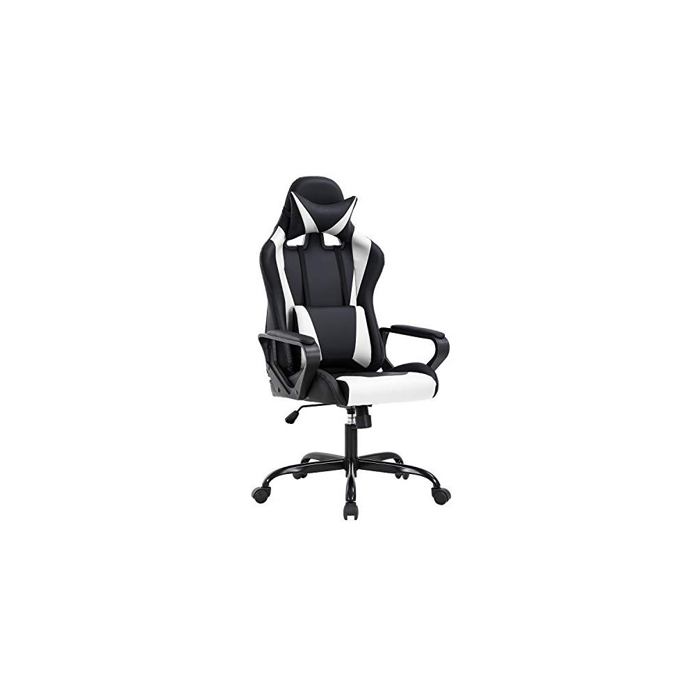 High Back Gaming Chair PC Office Chair Racing Computer Chair Task PU Desk Chair Ergonomic Swivel Rolling Chair with Lumbar Su