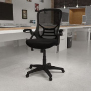 Flash Furniture High Back Black Mesh Ergonomic Swivel Office Chair with Black Frame and Flip-up Arms