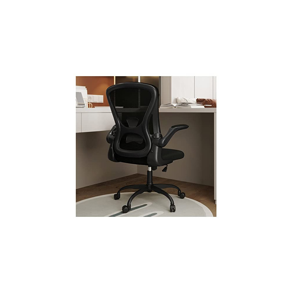 Sytas Office Chair,Ergonomic Home Office Desk Chair,Comfortable Mesh Computer Task Chair with 90°Flip-up Arms,Lumbar Support 