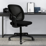 HBADA Office Chair, Mesh Desk Chair Adjustable Height Rolling Stool Drafting Chair, Black