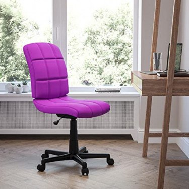 Flash Furniture Mid-Back Purple Quilted Vinyl Swivel Task Office Chair