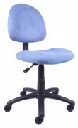 Boss Office Products Perfect Posture Delux Microfiber Task Chair without Arms in Blue