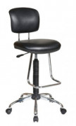 Office Star Pneumatic Drafting Chair with Casters and Chrome Teardrop Footrest, Vinyl Stool and Back