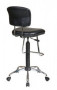 Office Star Pneumatic Drafting Chair with Casters and Chrome Teardrop Footrest, Vinyl Stool and Back