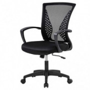 Home Office Chair Mid Back PC Swivel Lumbar Support Adjustable Desk Task Computer Ergonomic Comfortable Mesh Chair with Armre
