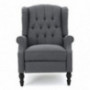GDF Studio Elizabeth Tufted Charcoal Fabric Recliner Arm Chair