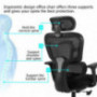 Ergonomic Office Chair, KERDOM Breathable Mesh Desk Chair, Lumbar Support Computer Chair with Flip-up Arms, Swivel Task Chair