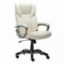 Amazon Basics High-Back Bonded Leather Executive Office Computer Desk Chair - Cream
