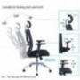 Ticova Ergonomic Office Chair - High Back Desk Chair with Adjustable Lumbar Support, Headrest & 3D Metal Armrest - 130° Rocki