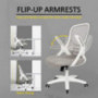 Office Chair Ergonomic Mesh Swivel Computer Task Desk Chair Comfortable, Flip-up Arms, Adjustable Height  Grey 