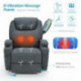 YODOLLA Massage Recliner Chair Heated Rocker Recliner Living Room Chair Home Theater Lounge Seat with Cup Holder  Dark Grey 