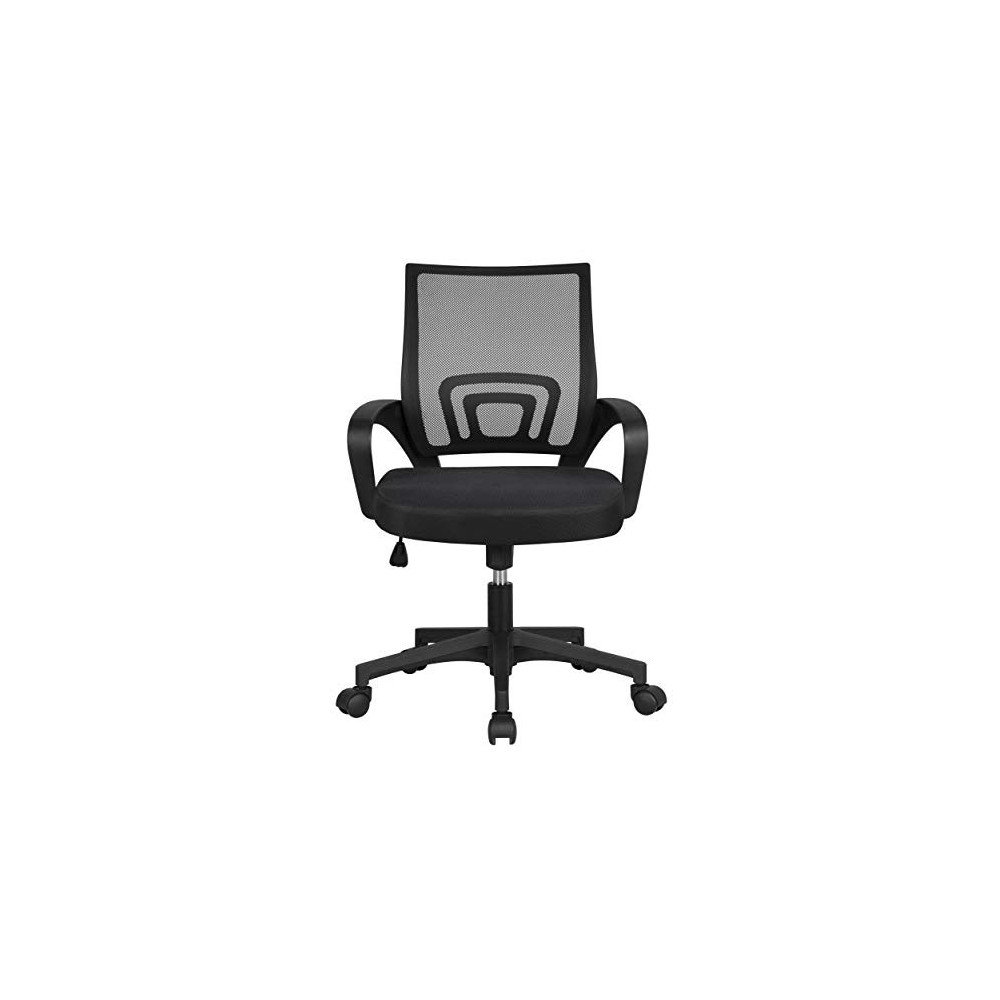 Yaheetech Office Chair Ergonomic Mesh Chair Mid-Back Computer Desk Chair Executive Task Chair w/Lumbar Support Armrests Comfy