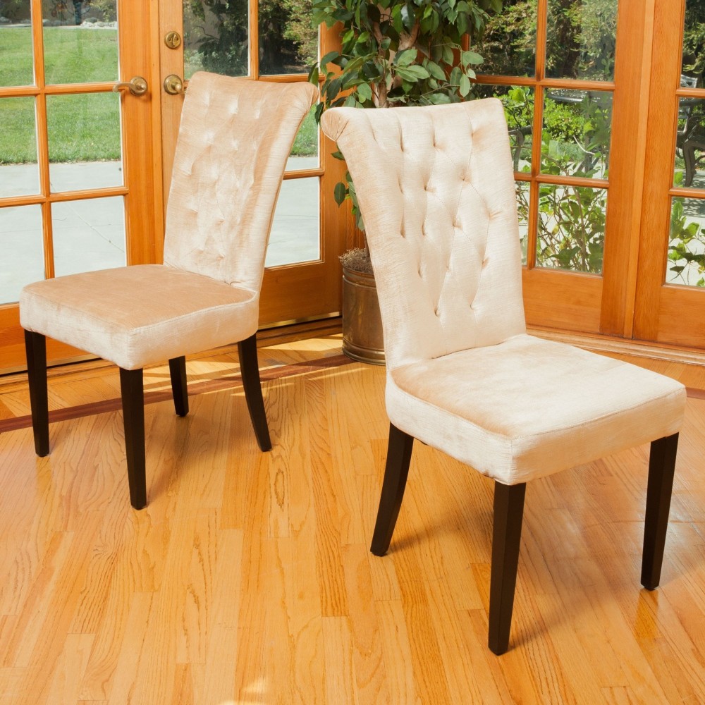 Juliette Beige Velvet Dining Chairs (Set of 2) | Universe ...