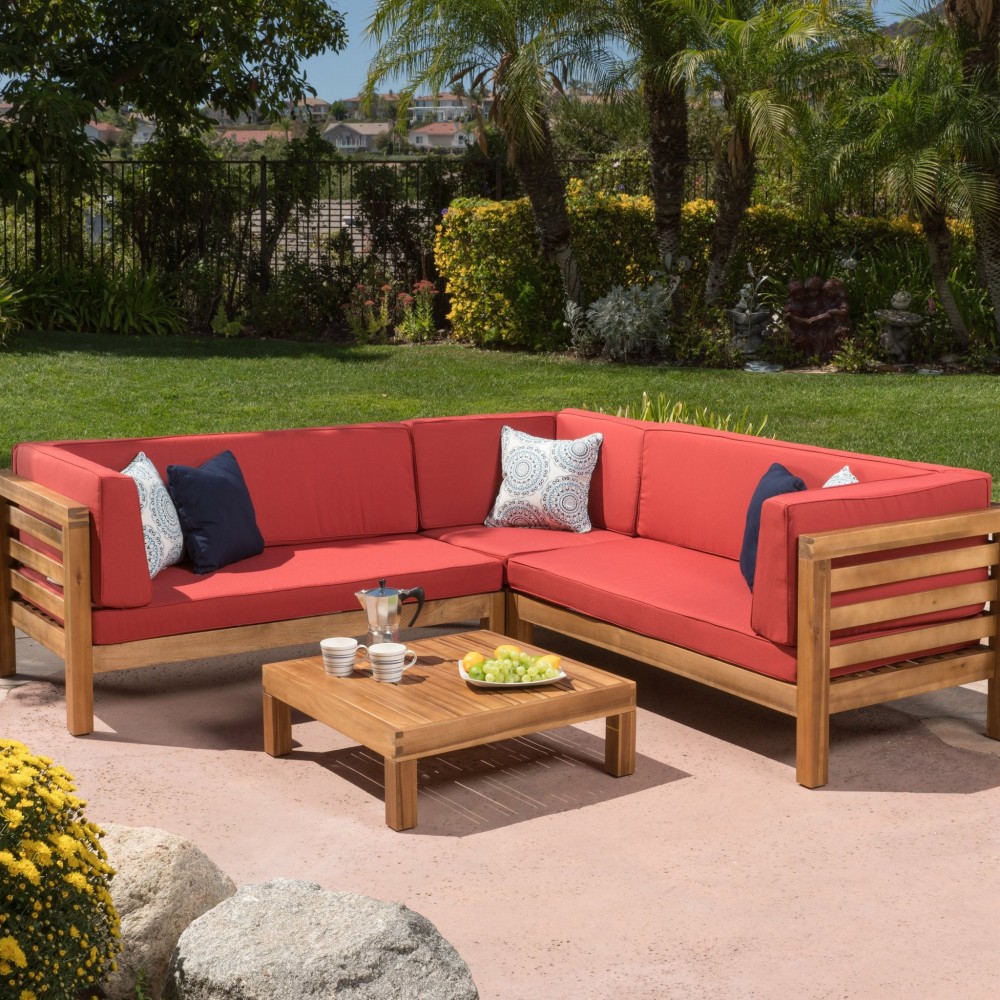Ravello 4pc Outdoor Sectional Sofa Set W Cushions Universe Ravello 4pc Outdoor Sectional Sofa Set