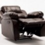 Bonzy Home Overstuffed Recliner Leather Heavy Duty Manual Recliner Chair - Home Theater Seating - Bedroom & Living Room Chair