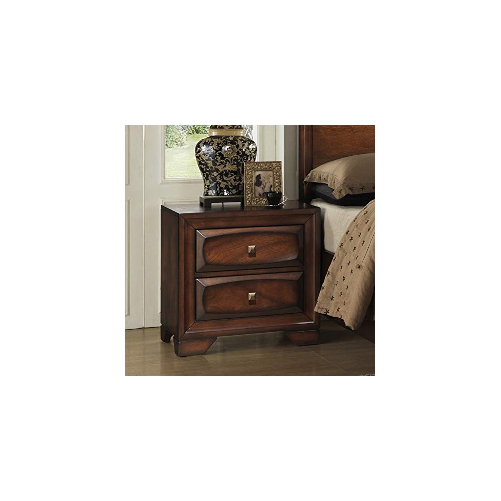 Roundhill Furniture Oakland 139 Wood Bedroom Set, Queen, Antique