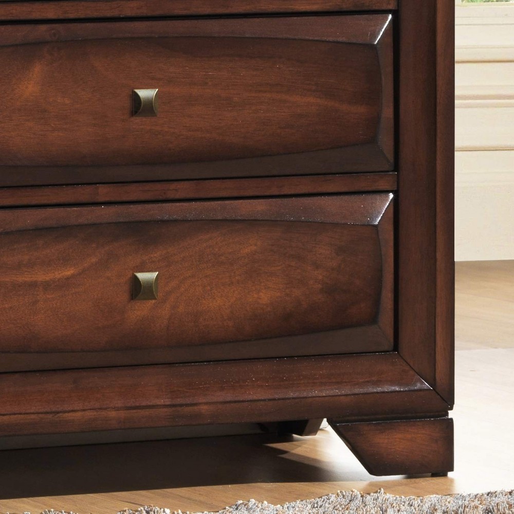 Roundhill Furniture Oakland 139 Wood Bedroom Set, Queen, Antique