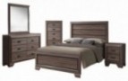 Kings Brand 6-Piece Queen Size Black/Brown Wood Modern Bedroom Furniture Set, Bed, Dresser, Mirror, Chest & 2 Night Stands