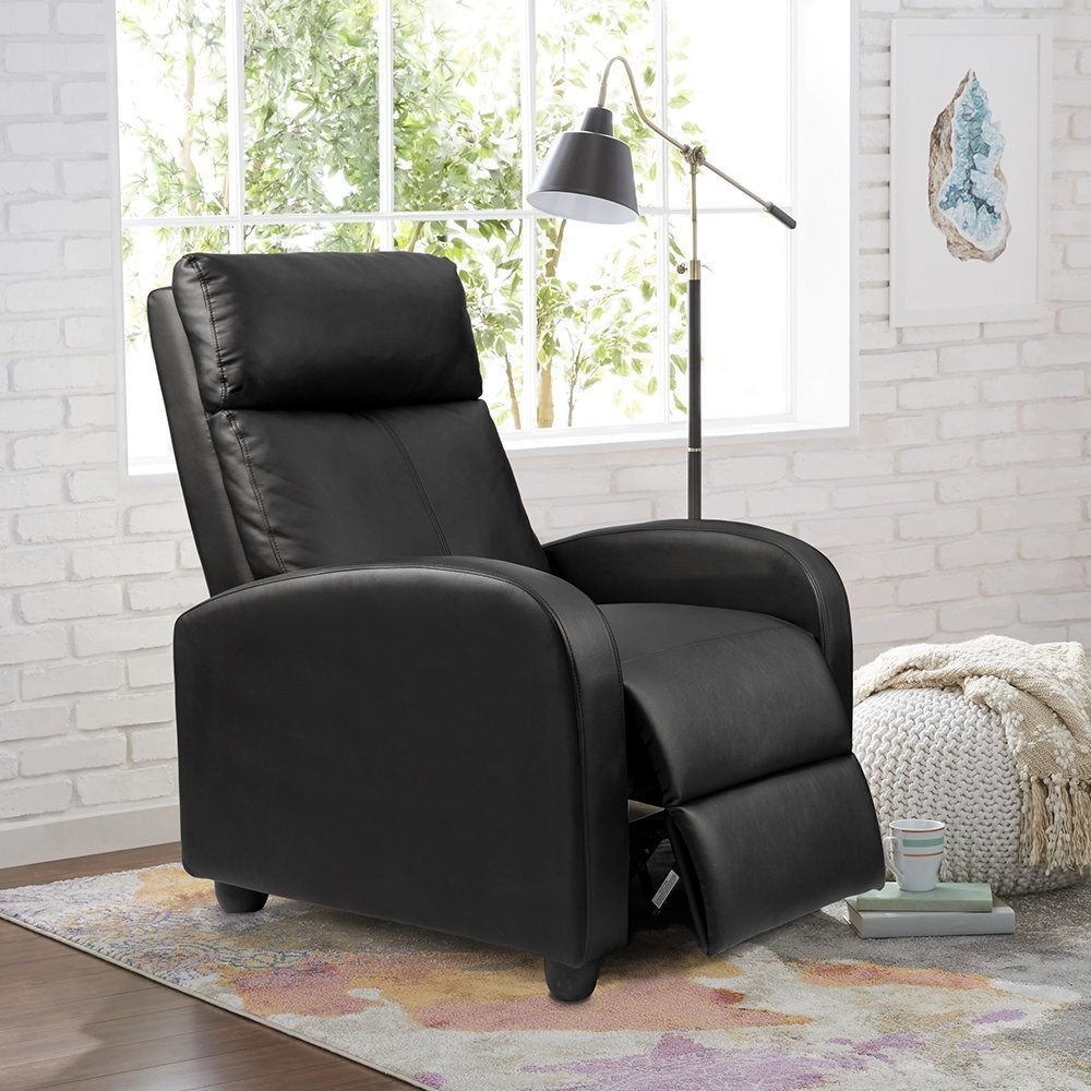 Homall Single Recliner Chair Padded Seat PU Leather Living Room Sofa Recliner Modern Recliner Seat Club Chair Home Theater Se