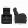 FDW Leather Single Modern sofa Home Theater Seating for Living Room, Black