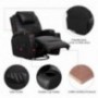Esright Massage Recliner PU Leather Ergonomic Lounge Heated Chair 360 Degree Swivel Recliner  Black 
