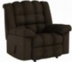 Ashley Furniture Signature Design - Ludden Rocker Recliner - 1 Pull Manual Reclining Sofa - Contemporary - Cocoa Brown