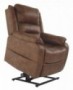 Ashley Furniture Signature Design - Yandel Power Lift Recliner - Contemporary Reclining - Faux Leather Upholstery - Saddle