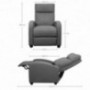 JUMMICO Fabric Recliner Chair Adjustable Home Theater Single Recliner Sofa Furniture with Thick Seat Cushion and Backrest Mod
