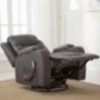 ComHoma Leather Recliner Chair Modern Rocker with Heated Massage Ergonomic Lounge 360 Degree Swivel Single Sofa Seat with Dri