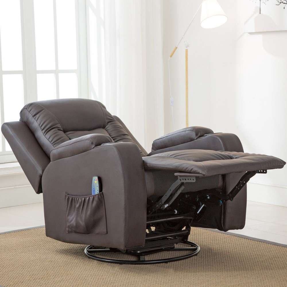 Comhoma Leather Recliner Chair Modern Rocker With Heated Massage Universe Furniture