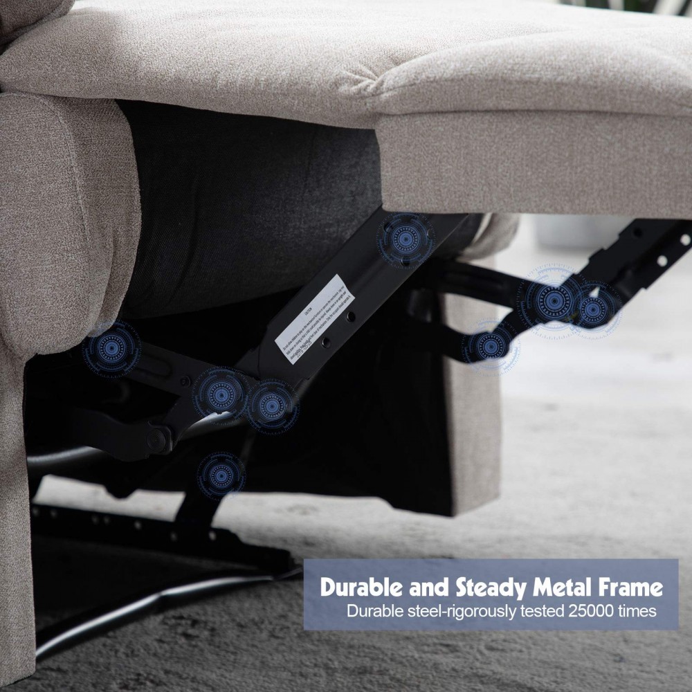 ANJ Manual Recliner, Living Room Reclining Chair Soft and Warm Camel