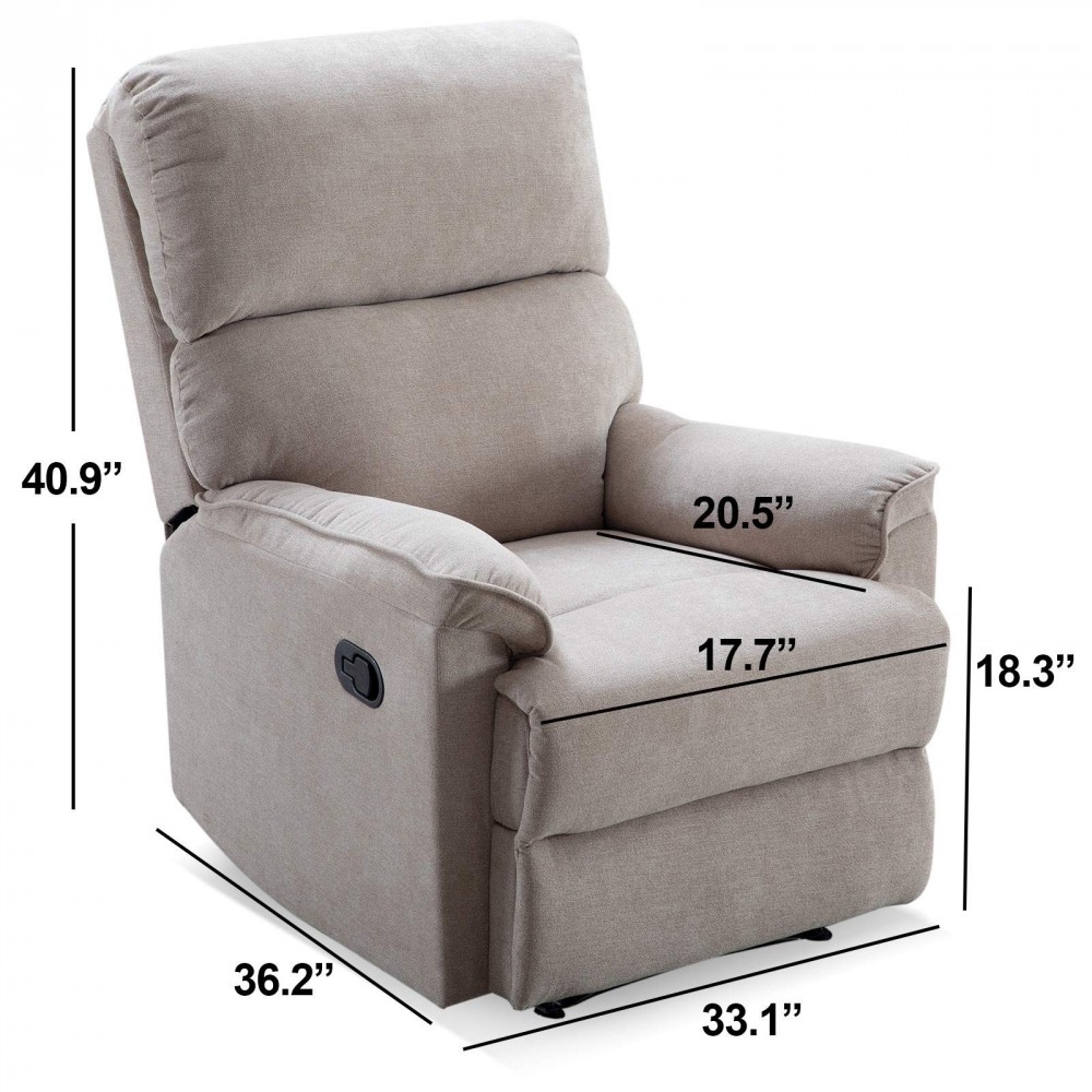 ANJ Manual Recliner, Living Room Reclining Chair Soft and Warm Camel