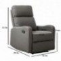ANJ Chair Contemporary Leather Recliner Chair for Modern Living Room Classic Grey