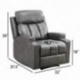ANJ Chair Recliner Contemporary Theater Recliner with 2 Cup Holders Light Grey