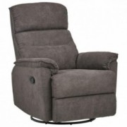 Ravenna Home Pull Recliner with Rotating 360 Swivel Glider, Living Room Chair, 27.6"W, Grey