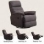 ANJ Swivel Rocker Recliner Chair - Single Modern Sofa Home Theater Seating, Manual Reclining Chair for Living Room, Gray
