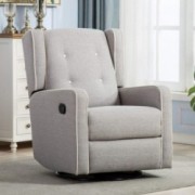 CANMOV Swivel Rocker Recliner Chair - Manual Reclining Chair, Single Seat Reclining Chair, Gray