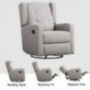 CANMOV Swivel Rocker Recliner Chair - Manual Reclining Chair, Single Seat Reclining Chair, Gray