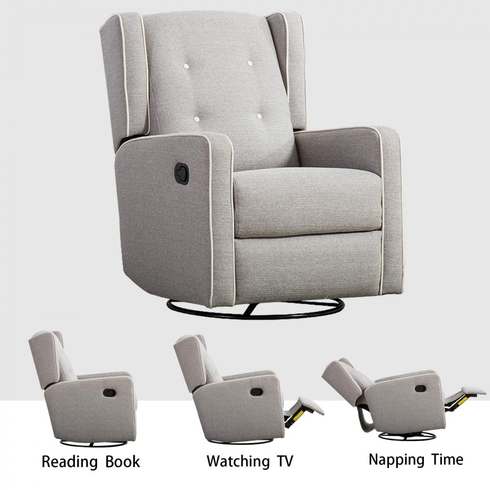 CANMOV Swivel Rocker Recliner Chair Manual Reclining Chair, Universe Furniture