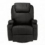 Homegear Recliner Chair with 8 Point Electric Massage and Heat  Black 