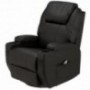 Homegear Recliner Chair with 8 Point Electric Massage and Heat  Black 