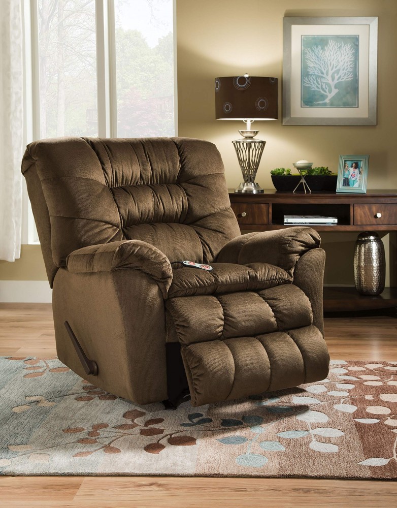 Simmons Upholstery ROCKER RECLINER W/HEAT AND MASSAGE, Brown Universe