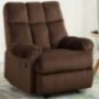 Bonzy Home Overstuffed Fabric Recliner Chair - Heavy Duty Manual Recliner - Home Theater Seating - Bedroom & Living Room Chai
