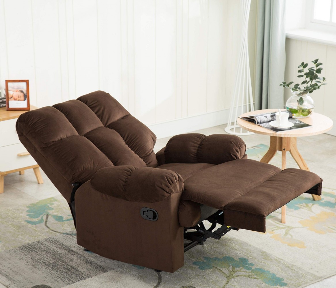 Bonzy Home Overstuffed Fabric Recliner Chair Heavy Duty Manual