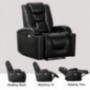 ANJ Electric Power Recliner Chair for Living Room, Breathable Bonded Leather, Classic and Traditional Single Sofa Seat, Home 