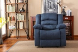 NHI Express Addison Large Contemporary Microfiber Recliner, Blue