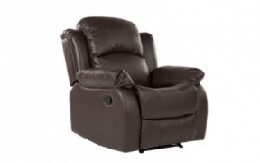 Divano Roma Furniture Classic Bonded Leather Recliner Chair, Brown