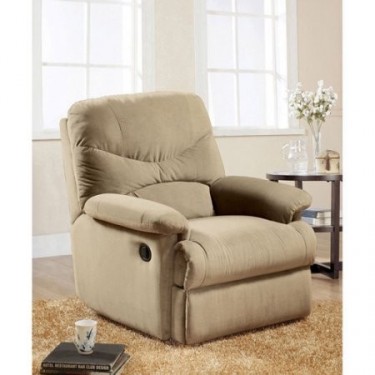 Eshion Wall Hugger Microfiber Recliner Adjustable Chair for Living Room, Multiple Colors  Beige 