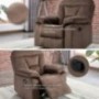 CANMOV Oversize Design Recliner Chair, Manual Reclining Sofa, Contemporary Living Room Chair, Chocolate